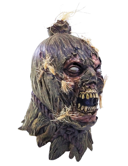 Vue de trois-quarts du masque intégral zombie épouvantail