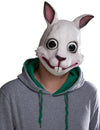 Masque de lapin pour adulte blanc aux grands yeux et grandes dents