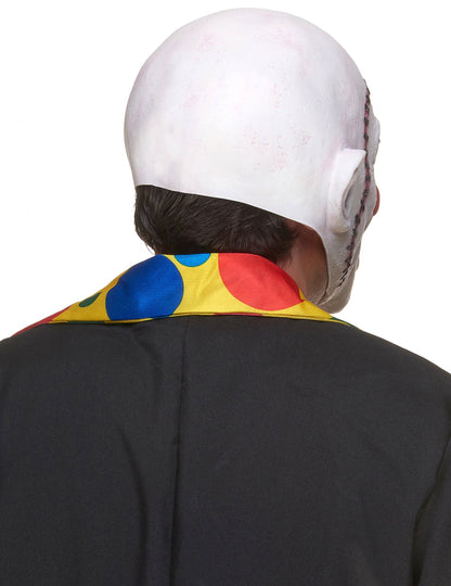 Vue de dos du masque latex clown crâne recousu pour adulte