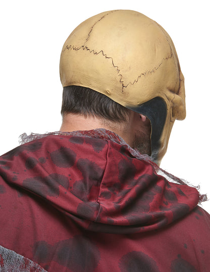 Vue de dos du masque latex crâne effrayant