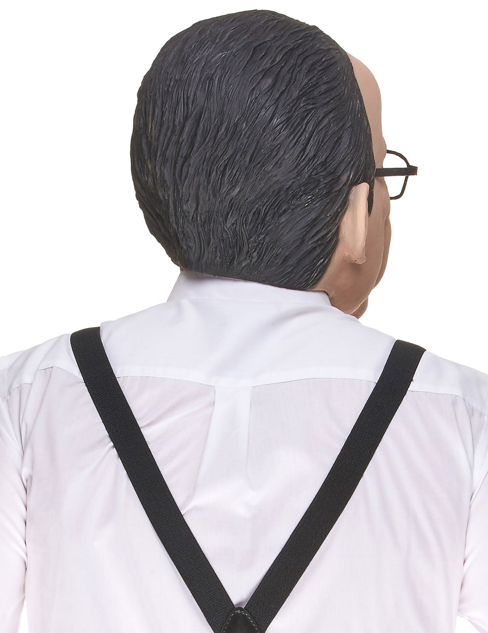 Vue de dos du masque humoristique en latex François
