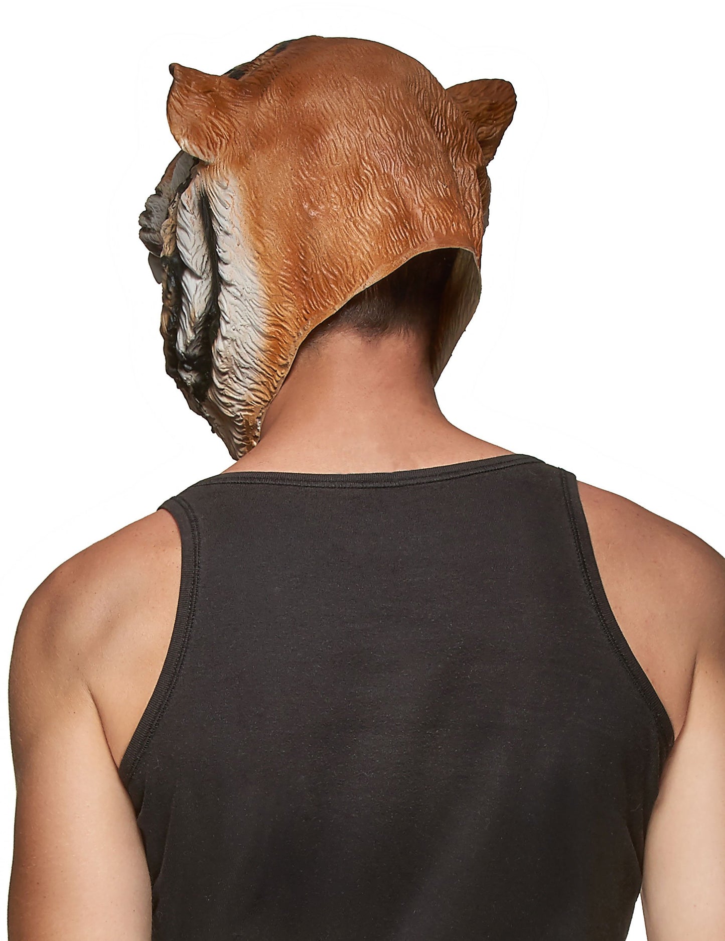 Vue de dos du masque latex tigre