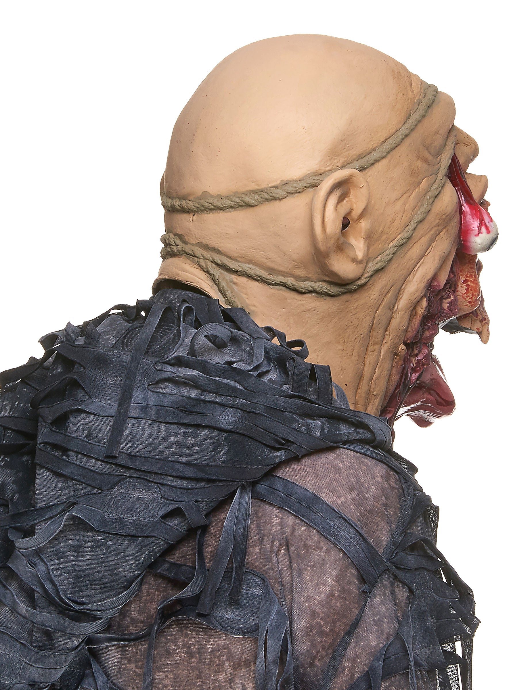 Vue de profil du masque en latex zombie dévoreur pour adulte