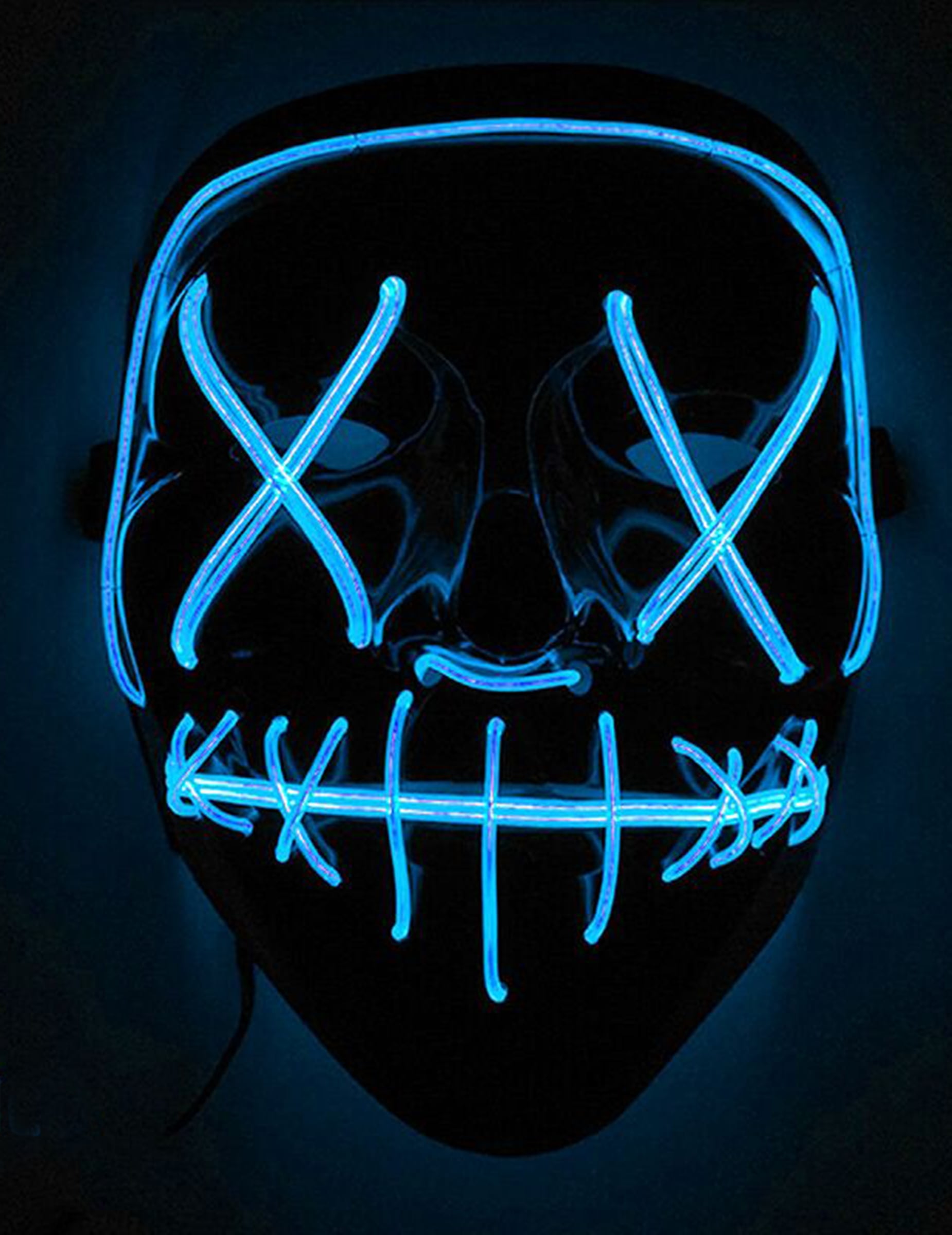 Masque led lumineux pour adulte bleu