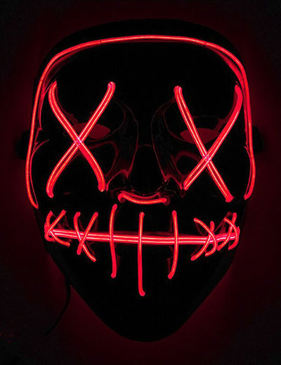 Masque led lumineux pour adulte rouge