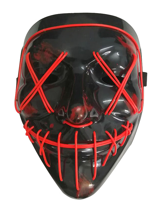 Vue de face du masque led lumineux pour adulte