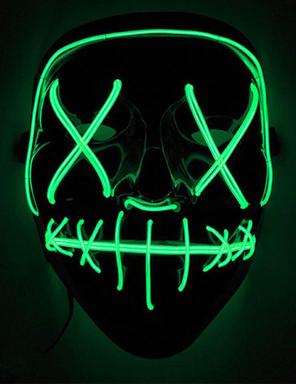 Masque led lumineux pour adulte vert