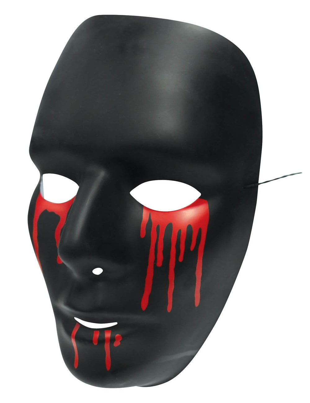 Elölnézeti halloween maszk nő fekete vérkönnyekkel