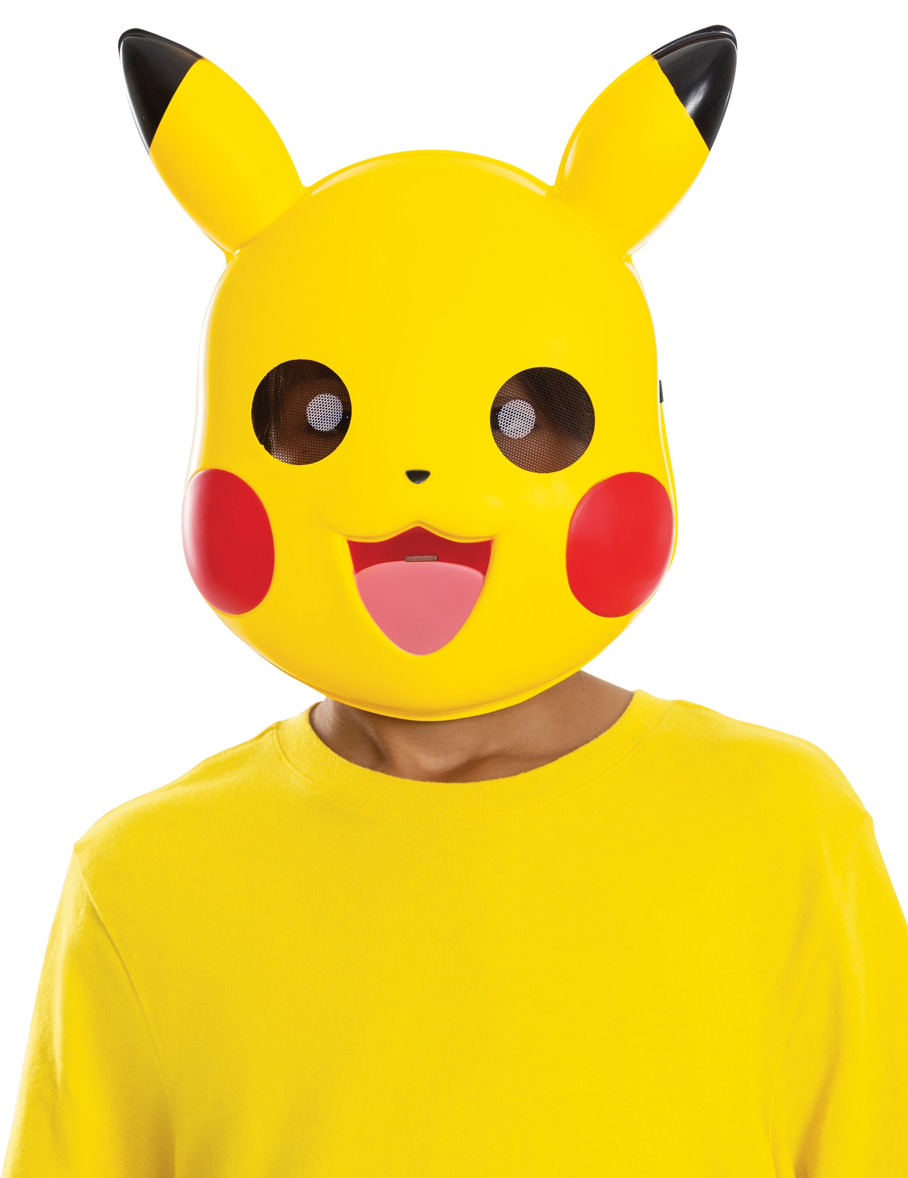 Gros plan sur le visage du masque Pikachu Pokémon™