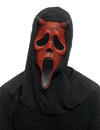 Masque Scream diable pour adulte rouge avec cornes et cagoule noire