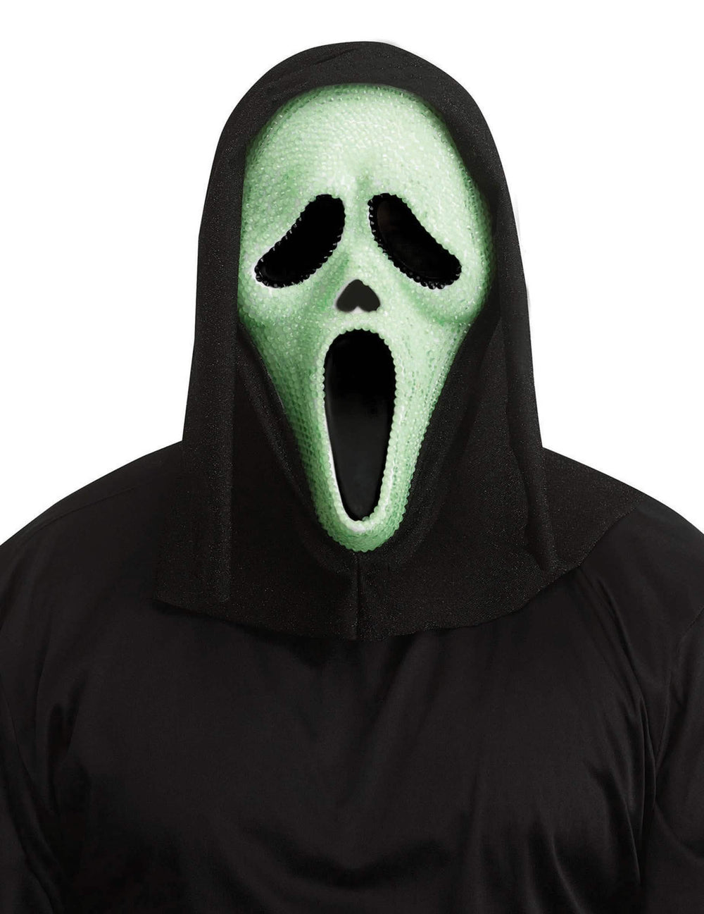 Masque Scream™ pour adulte phosphorescent à strass vert