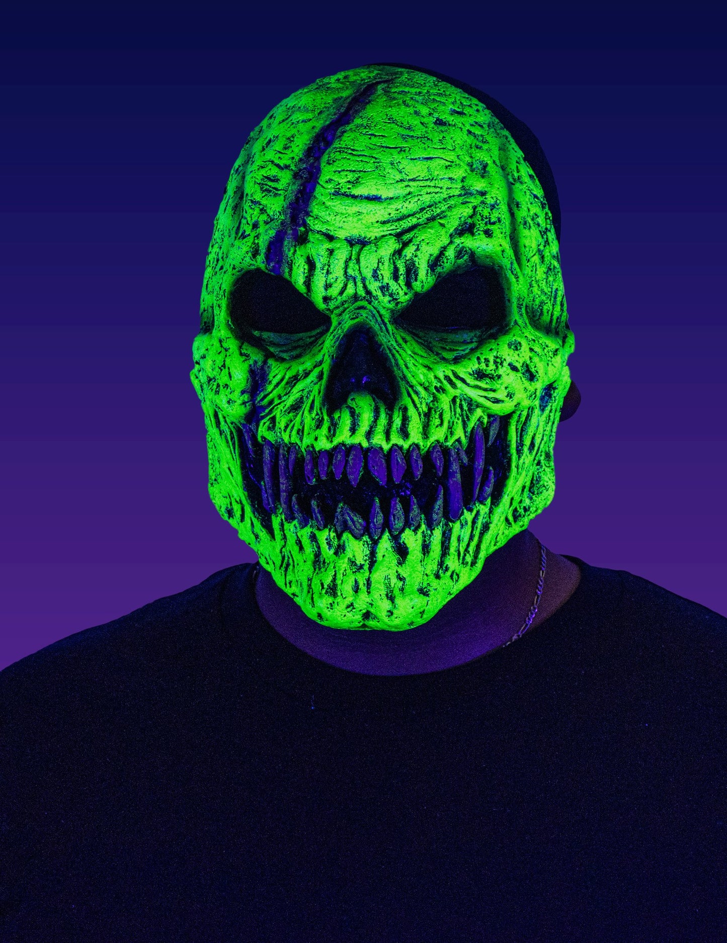 Felnőtt zöld démoni csontváz maszk