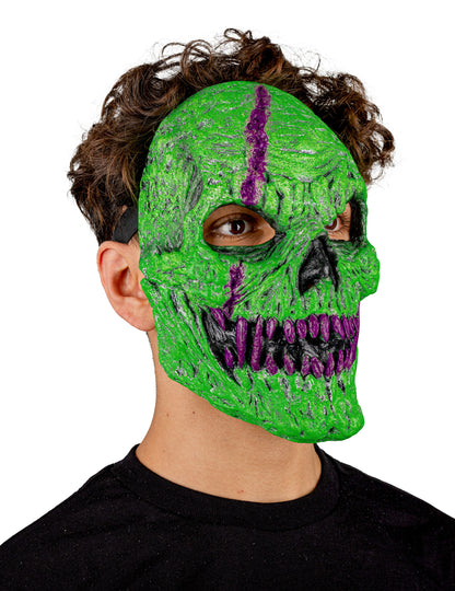 Felnőtt zöld démoni csontváz maszk