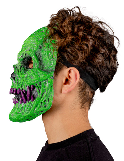 Felnőtt zöld démoni csontváz maszk