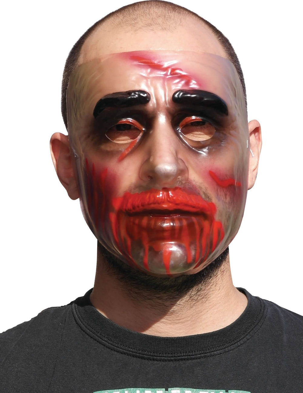 Átlátszó halloween maszk férfi számára vörös vérnyomokkal