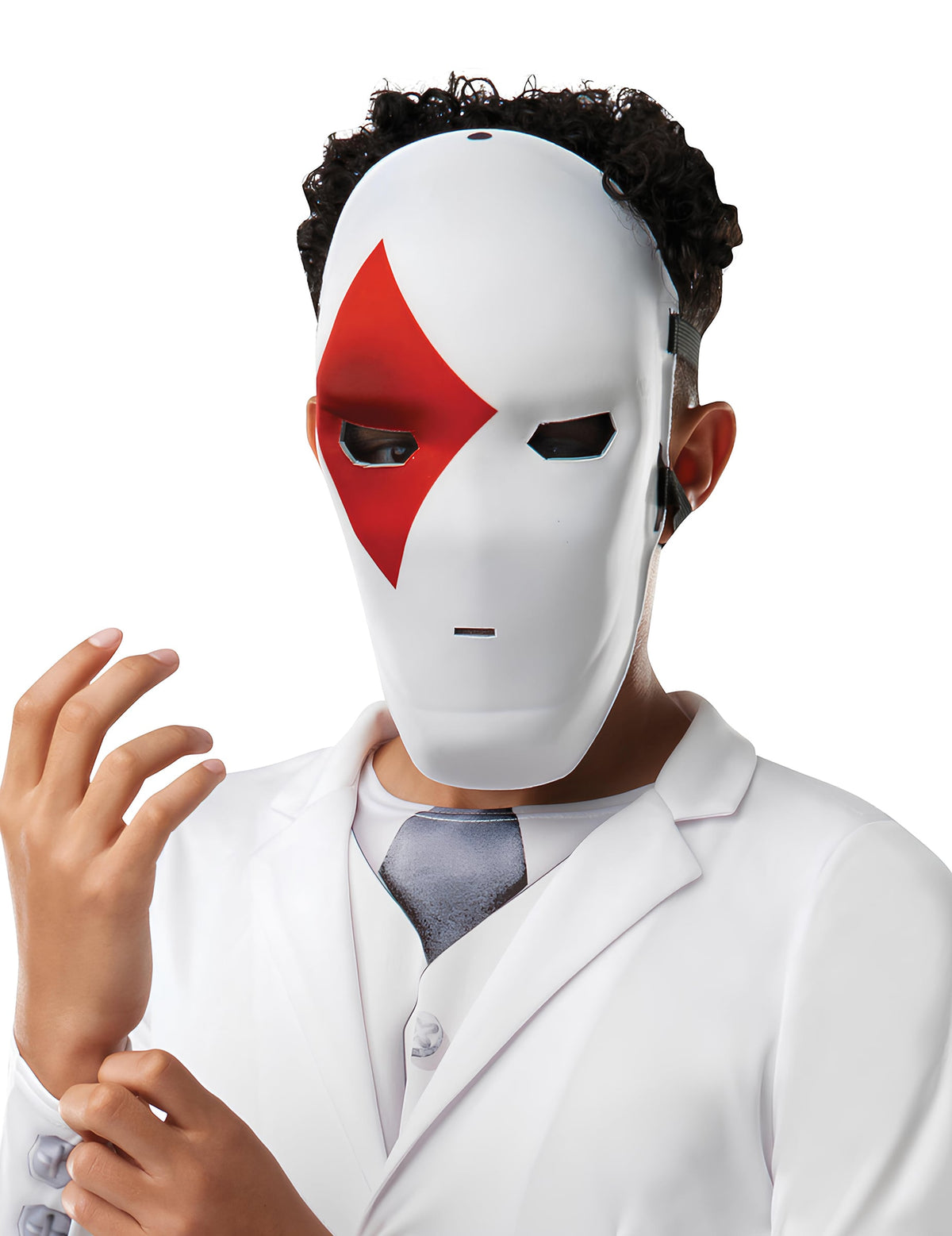 Masque Wild Card Fortnite™ pour enfant blanc avec carreau rouge