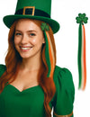 Mèche de cheveux Irlandaise avec trèfle pour femme verte blanche et orange