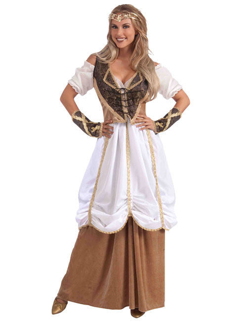 Középkori fodros szoknya bézs-fehér 