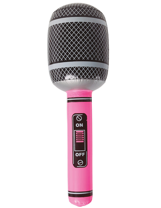 Gros plan sur le bouton factice et la grille du micro gonflable pour adulte