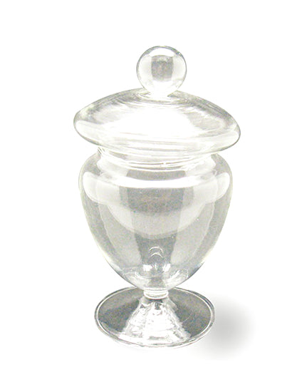 Mini bonbonnière confiseur sur pied en verre transparent