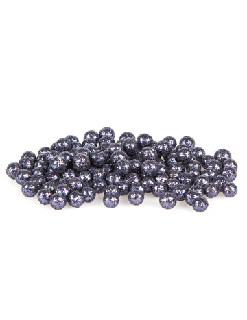 Mini sötétkék csillámgolyók, 8 mm, 10 g, asztaldíszítéshez