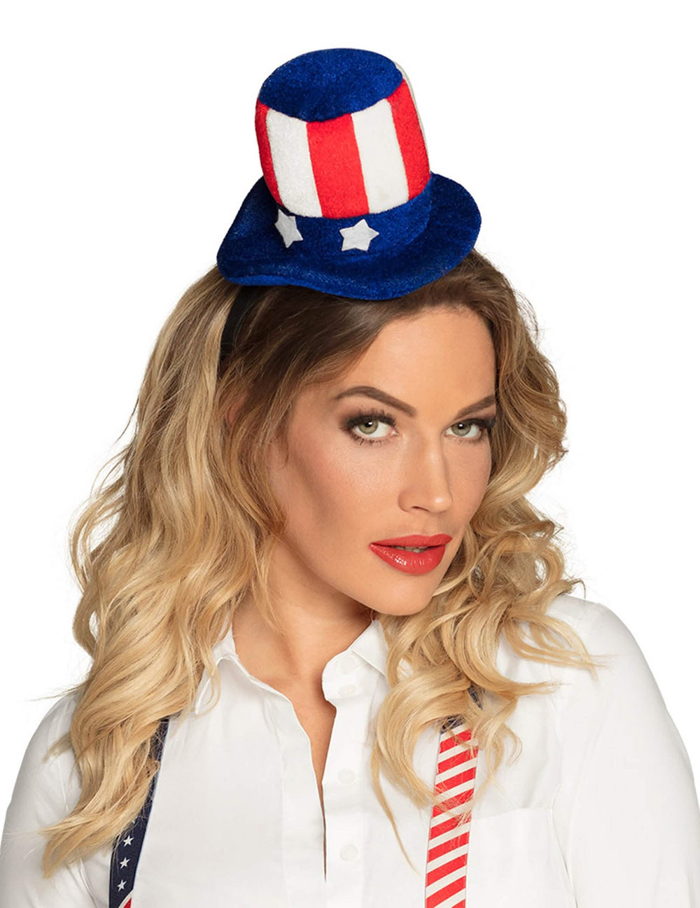 Mini amerikai kalap felnőttnek kék fehér piros csillagos