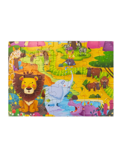 Aperçu du modèle animaux de la savane du petit puzzle thèmes dinosaures espace et animaux pour enfant