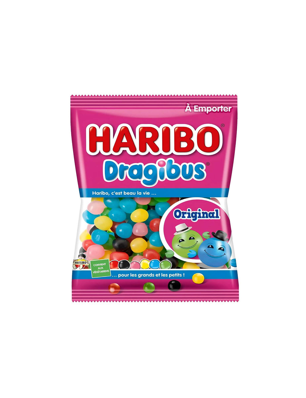 Mini tasak Haribo Dragibus cukorkák gyermekeknek sokszínű