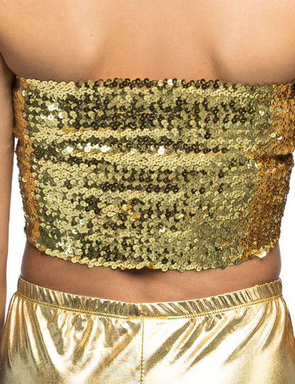 Vue de dos du mini top à sequins pour femme