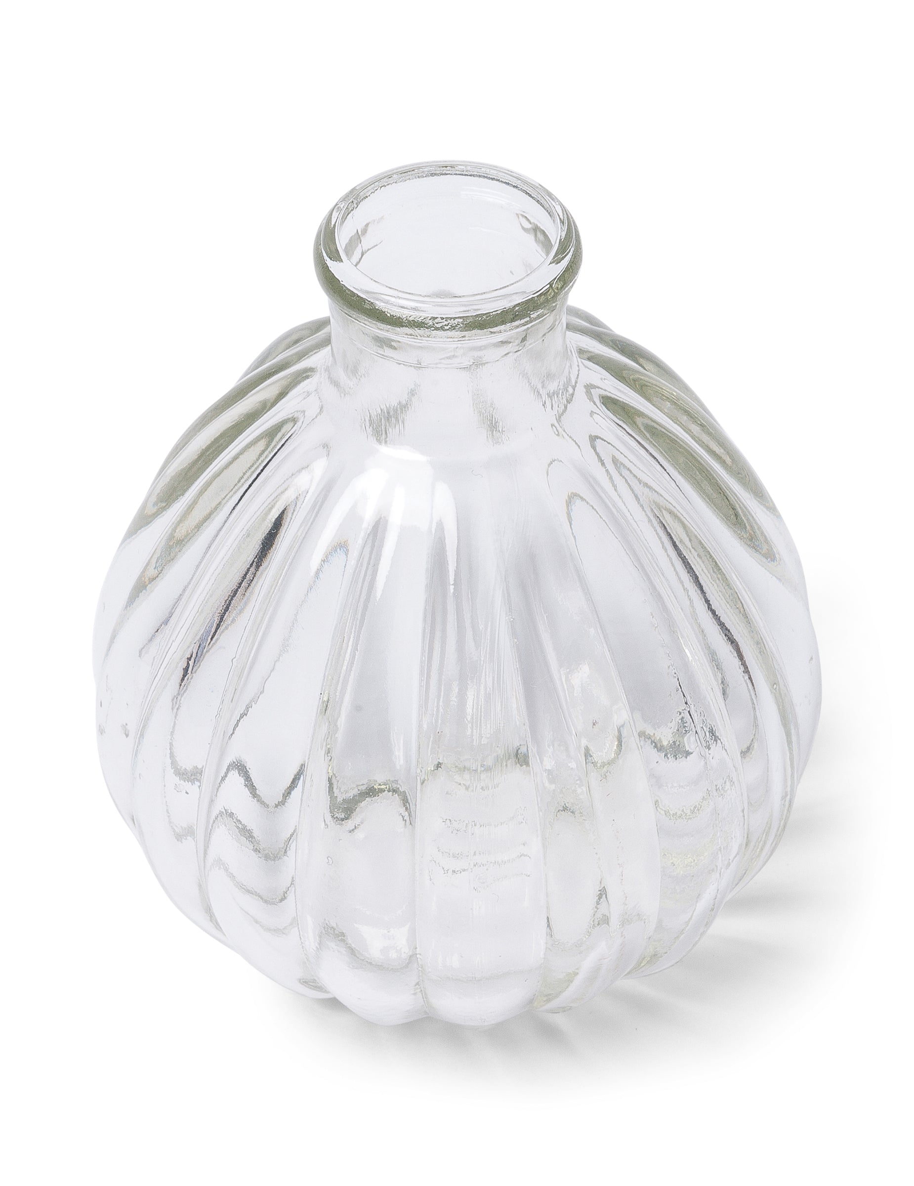 Mini vase rétro en verre ondulé transparent