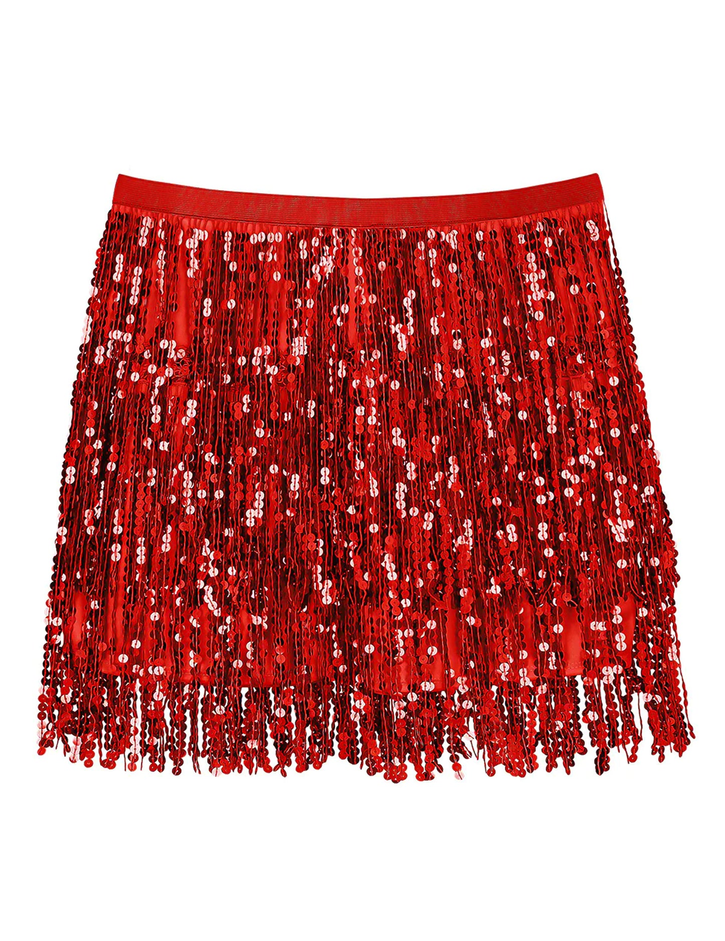 Női piros flitteres miniszoknya 