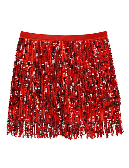 Női piros flitteres miniszoknya 