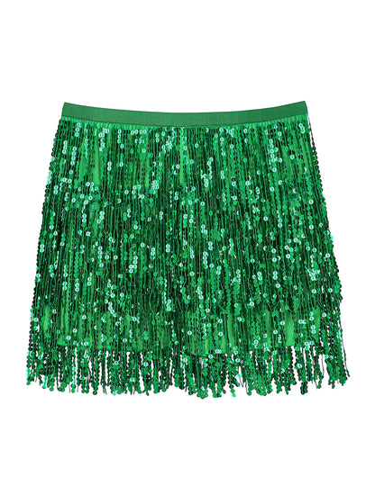 Női zöld flitteres miniszoknya 
