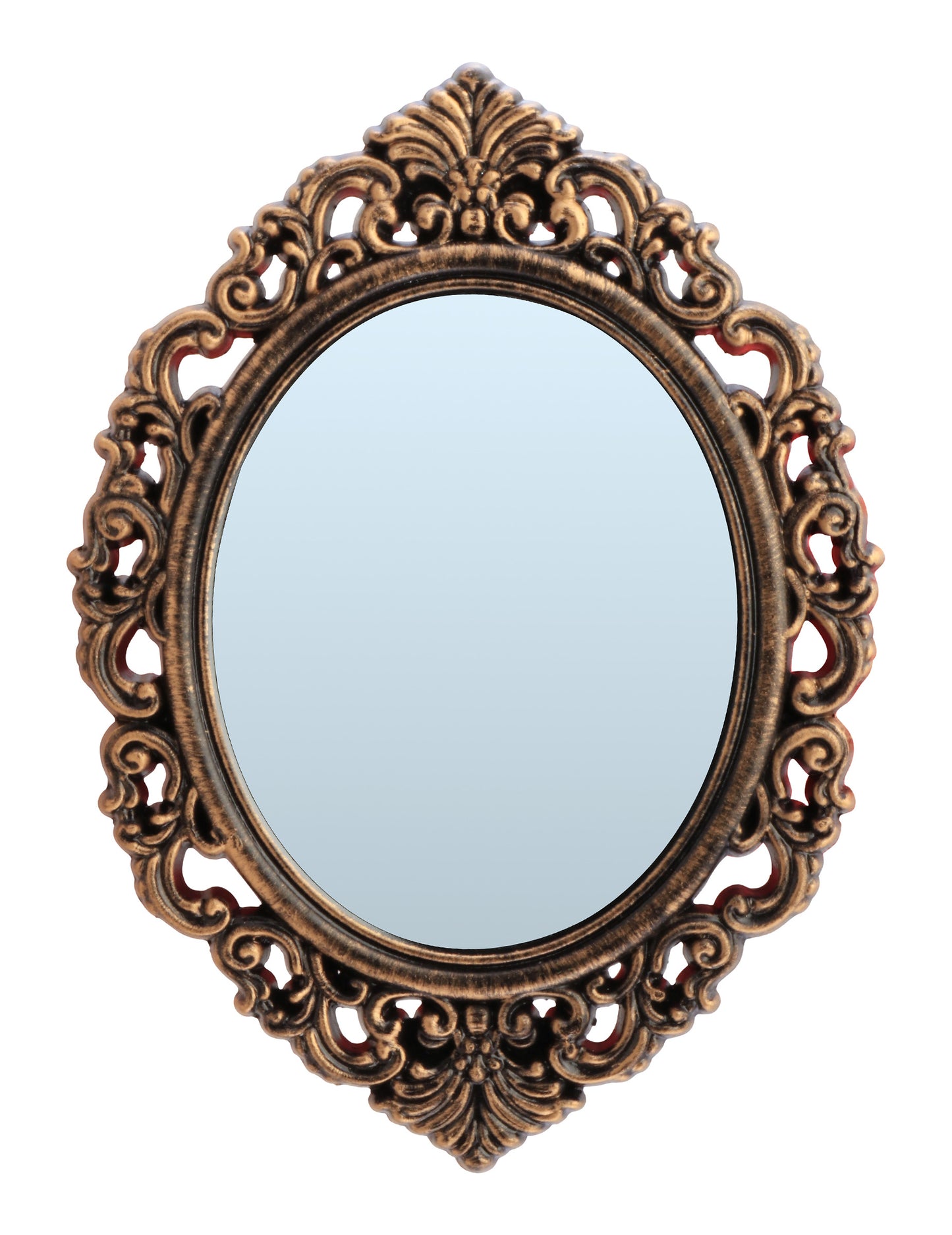 Fekete és antik bronz tükör, 40 cm