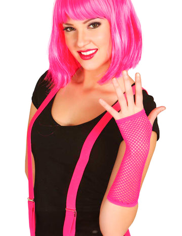 Női rózsaszín hosszú ujjatlan kesztyű