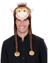 Bonnet en peluche singe pour adulte marron et beige