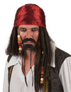 Moustache et bouc de pirate pour adulte noirs avec tresses et perles