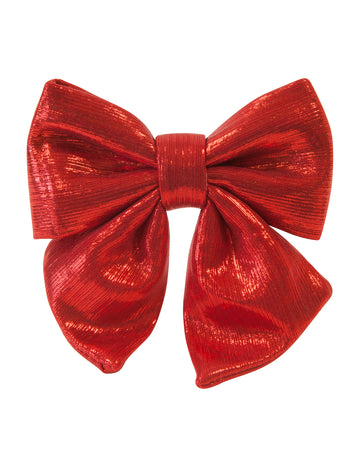 Piros metálfényű textil csokornyakkendő 15 cm