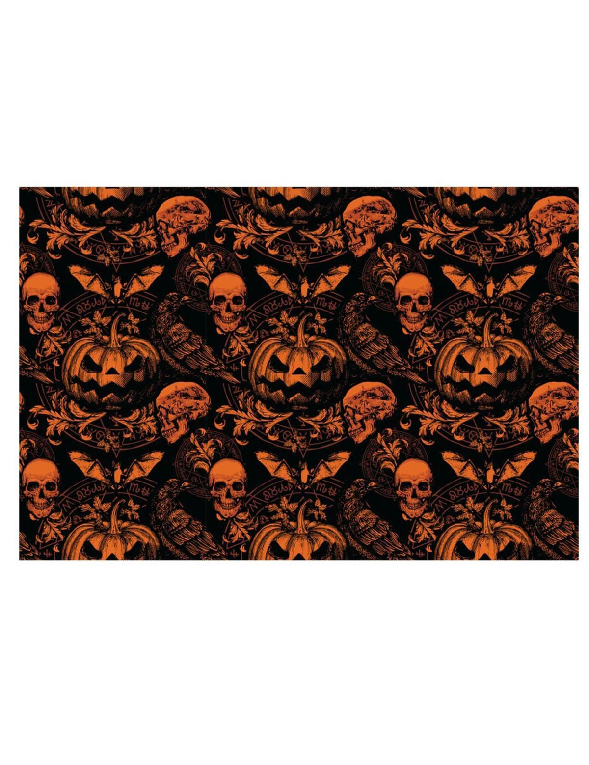 Détail du motif de la nappe citrouille gothique