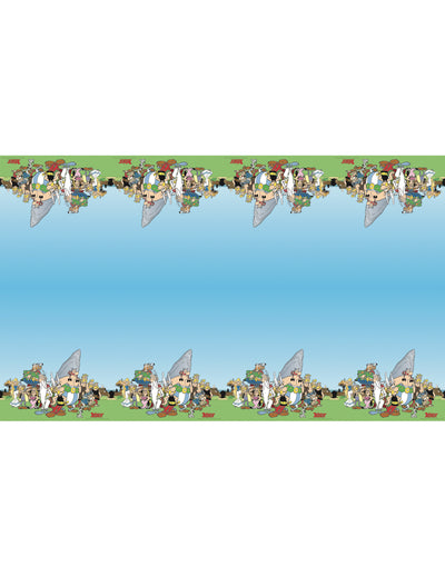 Nappe en papier Astérix pour fête bleu ciel avec personnages gaulois