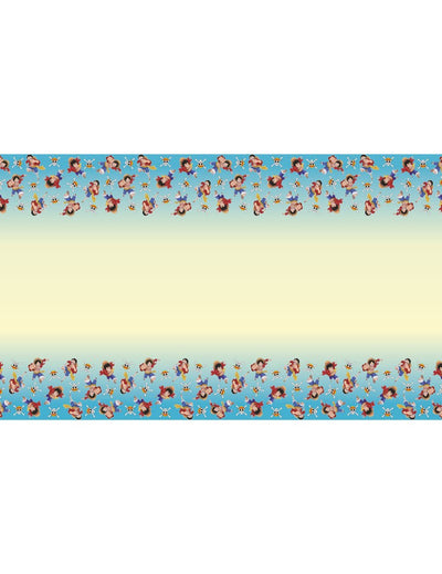 Nappe en papier recyclable One Piece pour fête bleue et jaune avec motifs Luffy