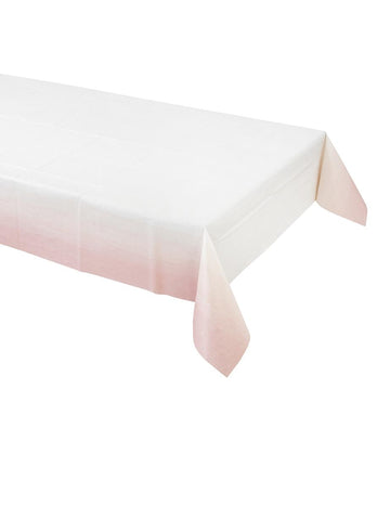 Púderrózsaszín és fehér papír terítő 180 x 120 cm eldobható
