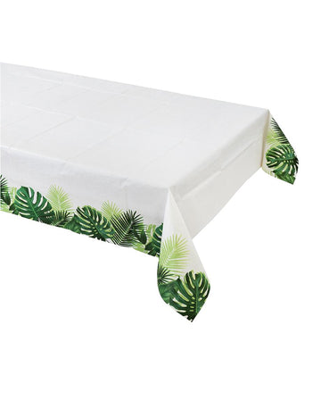 Trópusi fehér és zöld papír terítő 180 x 120 cm