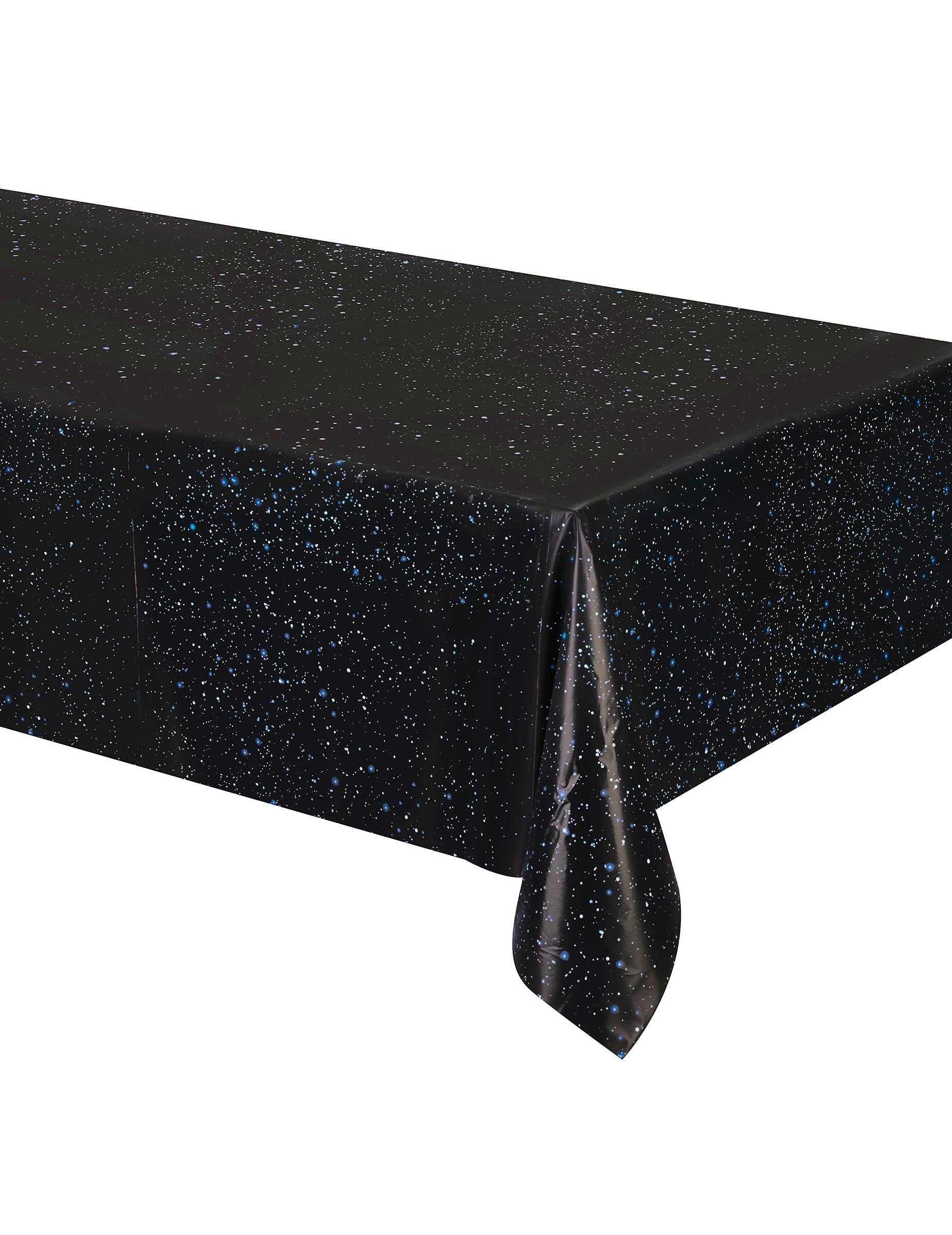 Fekete űrbéli születésnapi műanyag terítő csillagos mintával