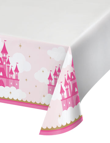 Hercegnői vár műanyag terítő 122 x 223 cm rózsa és arany