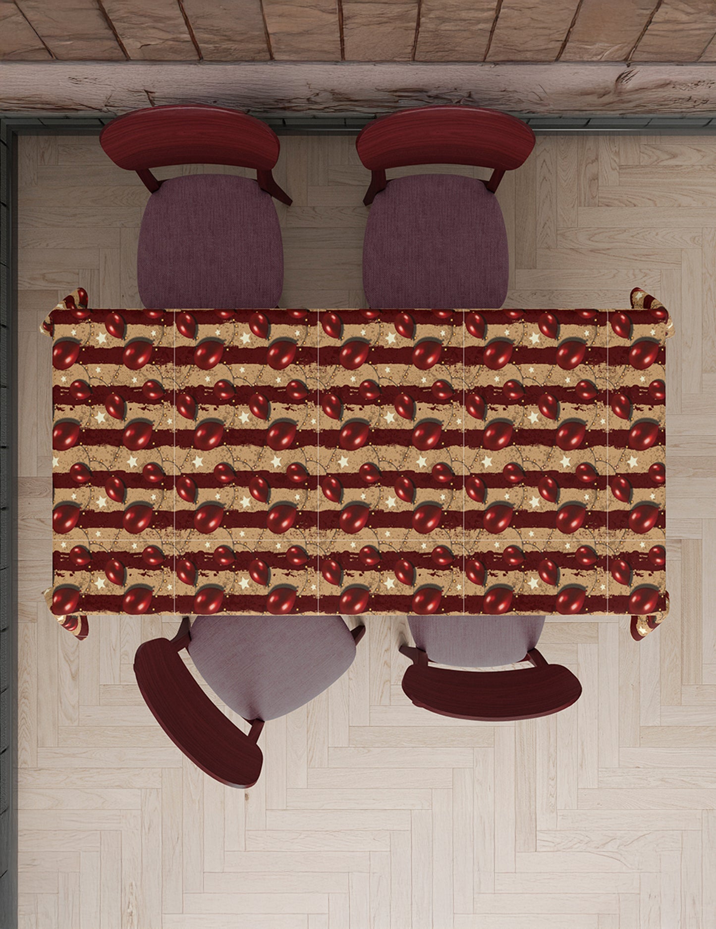 Vue de dessus de la nappe en plastique circus terrifiant