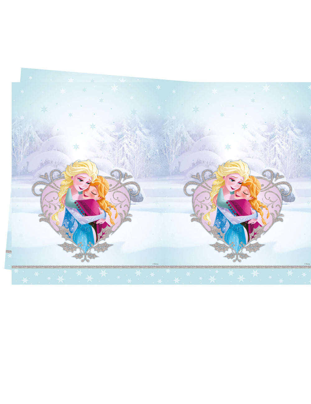 Nappe en plastique La Reine des Neiges Hiver pour enfant bleue avec Anna et Elsa