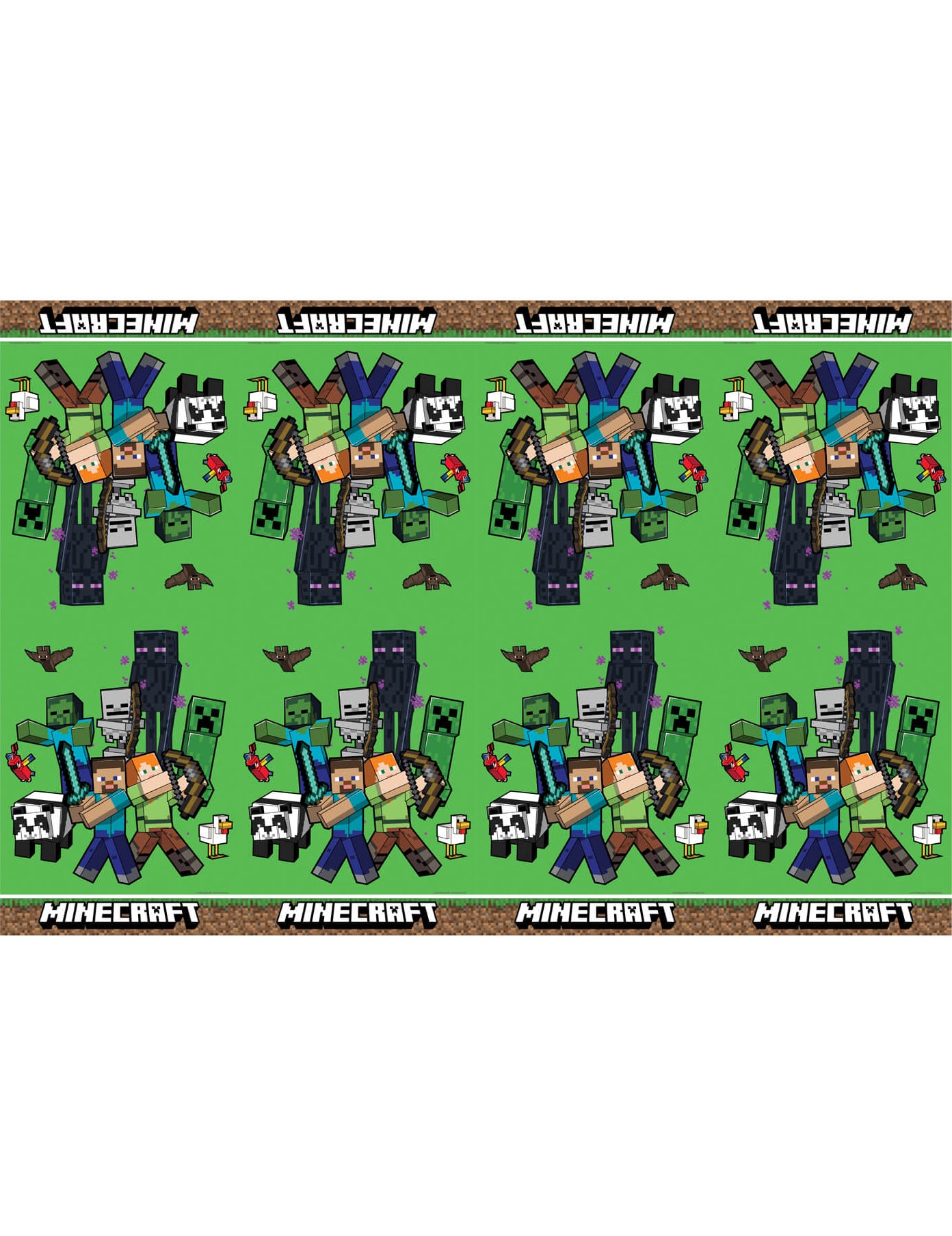 Nappe en plastique Minecraft pour enfant verte avec personnages