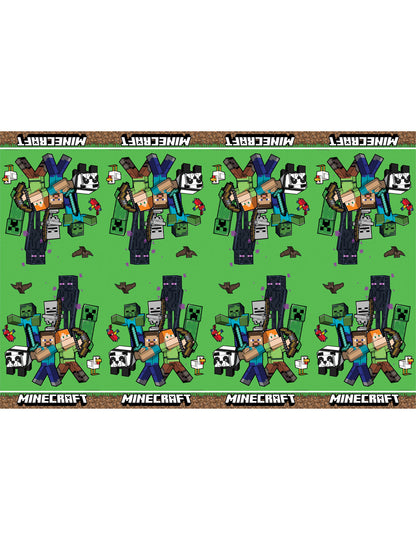 Nappe en plastique Minecraft pour enfant verte avec personnages