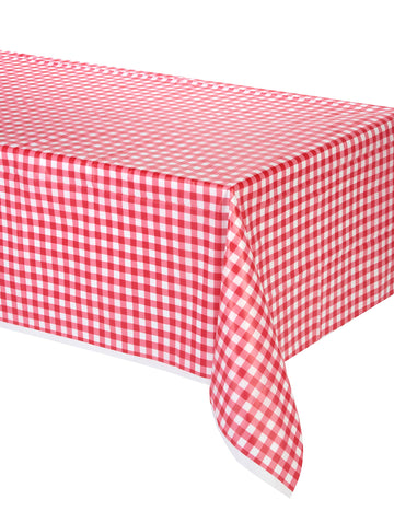 Piros Vichy műanyag terítő 137 x 274 cm